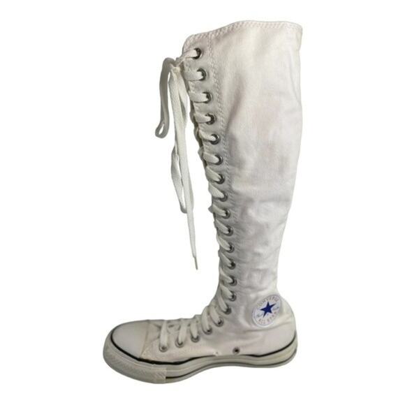 Converse Knee High White All Star w/extra red laces Y2k Size M 5 Women 7 - Picture 9 of 16